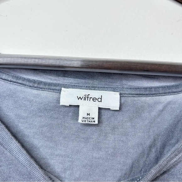 Wilfred Anvers Rayon  Short Sleeve Tee Shirt with Split Back Washed Grey Medium - Picture 4 of 9